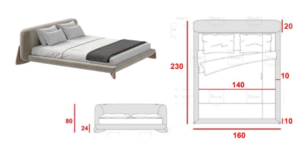 Lit Poada Toile 140/200 (Réf 215) (Casa)