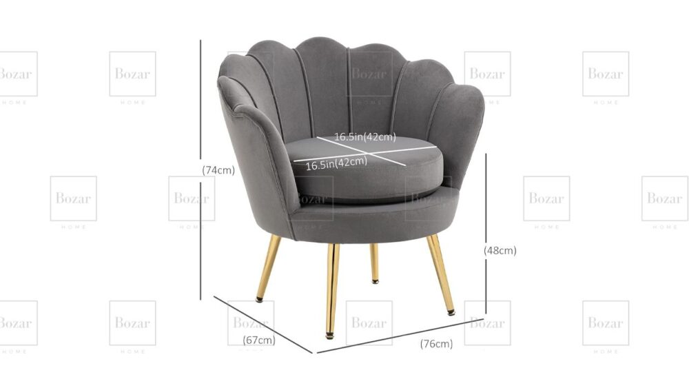 Fauteuil Lotus Gris – Image 3
