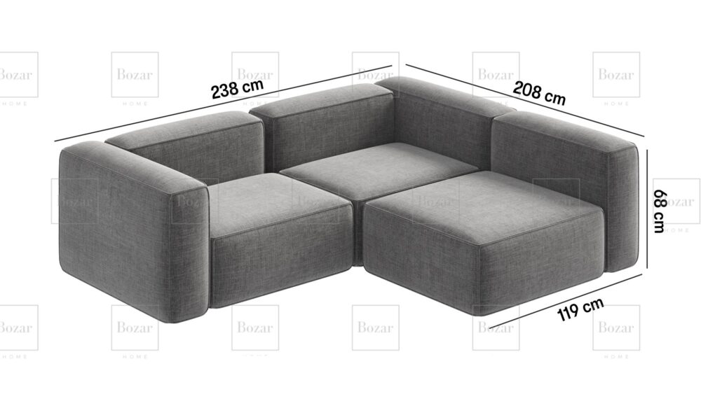 Canapé d'angle modulable Miami Gris – Image 2