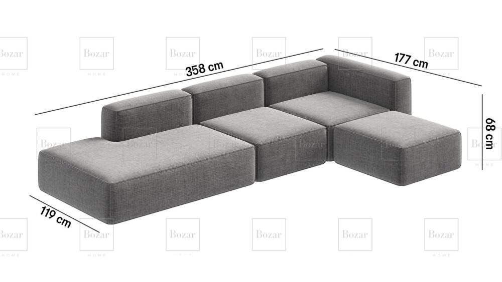 Canapé d'angle modulable Miami Gris – Image 2