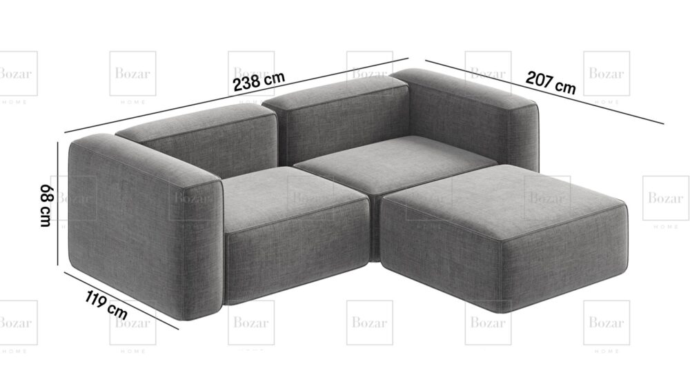 Canapé d'angle modulable Miami + Pouf – Image 2