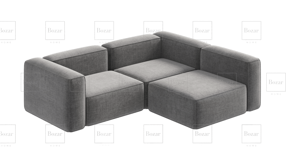 Canapé d'angle modulable Miami Gris