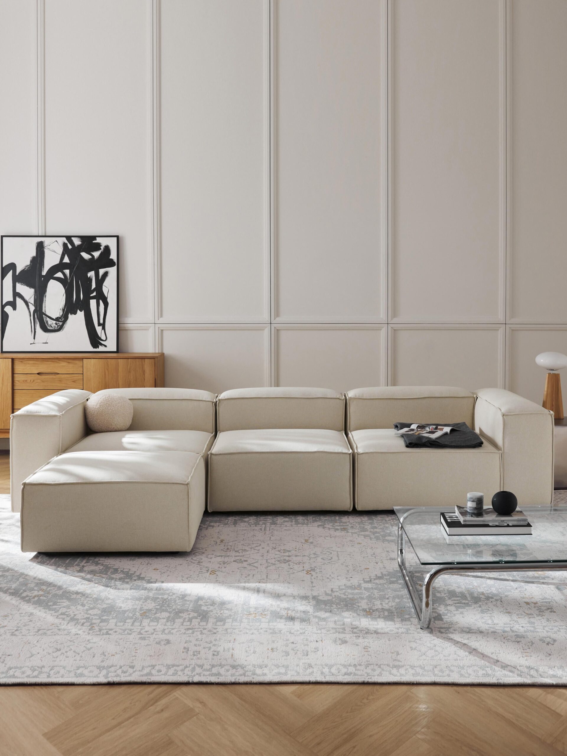 Miami– Canapé d’angle modulable 4 places avec pouf – Image 2